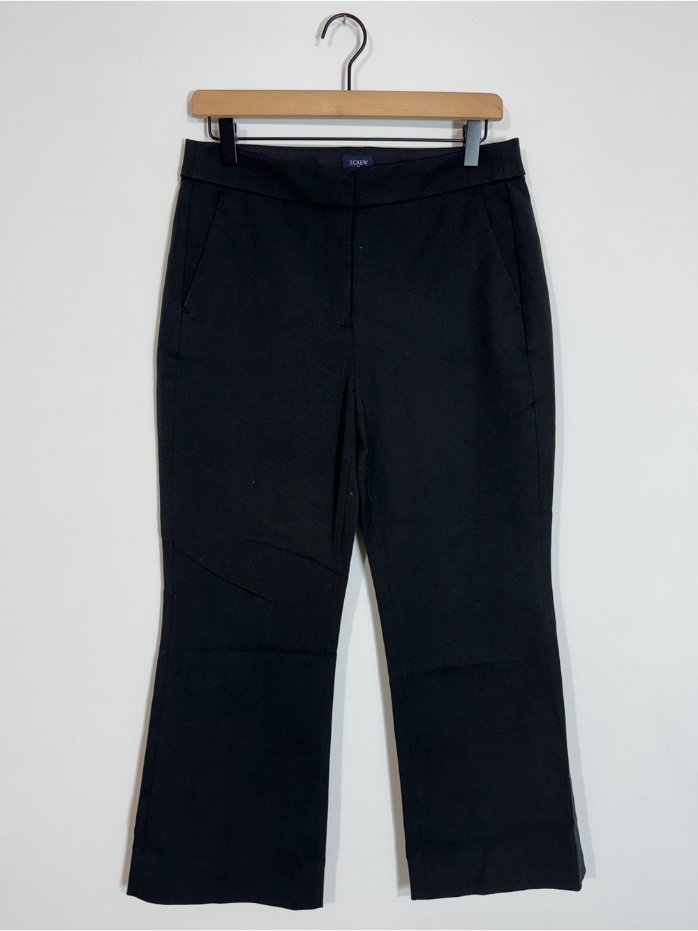 WP137 {J. Crew} "Kelsey Flare" Black High Rise Cropped Bootcut Dress Pants